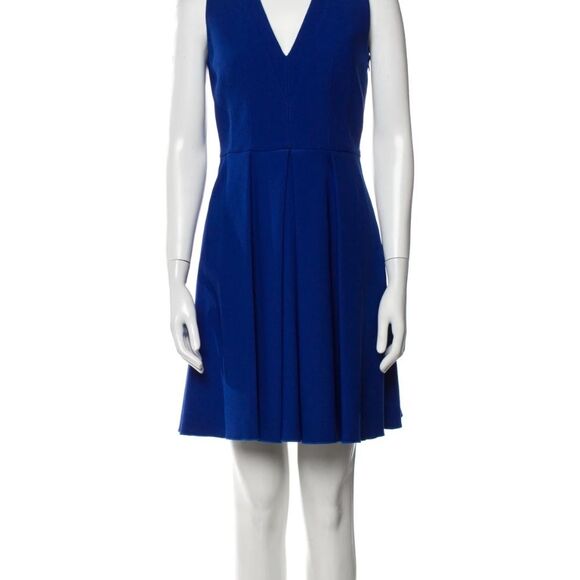Proenza Schouler Cobalt Blue Mid-Length V-Neck Dress - Picture 2 of 13